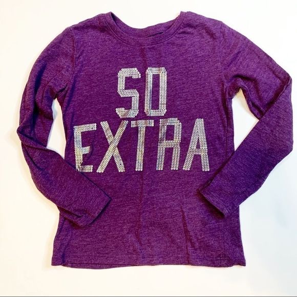 CHILDRENS PLACE Purple SO EXTRA long sleeve tee 4 - Picture 1 of 3